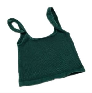 Free People Happiness Runs Square Neck Crop Ribbed Tank Top